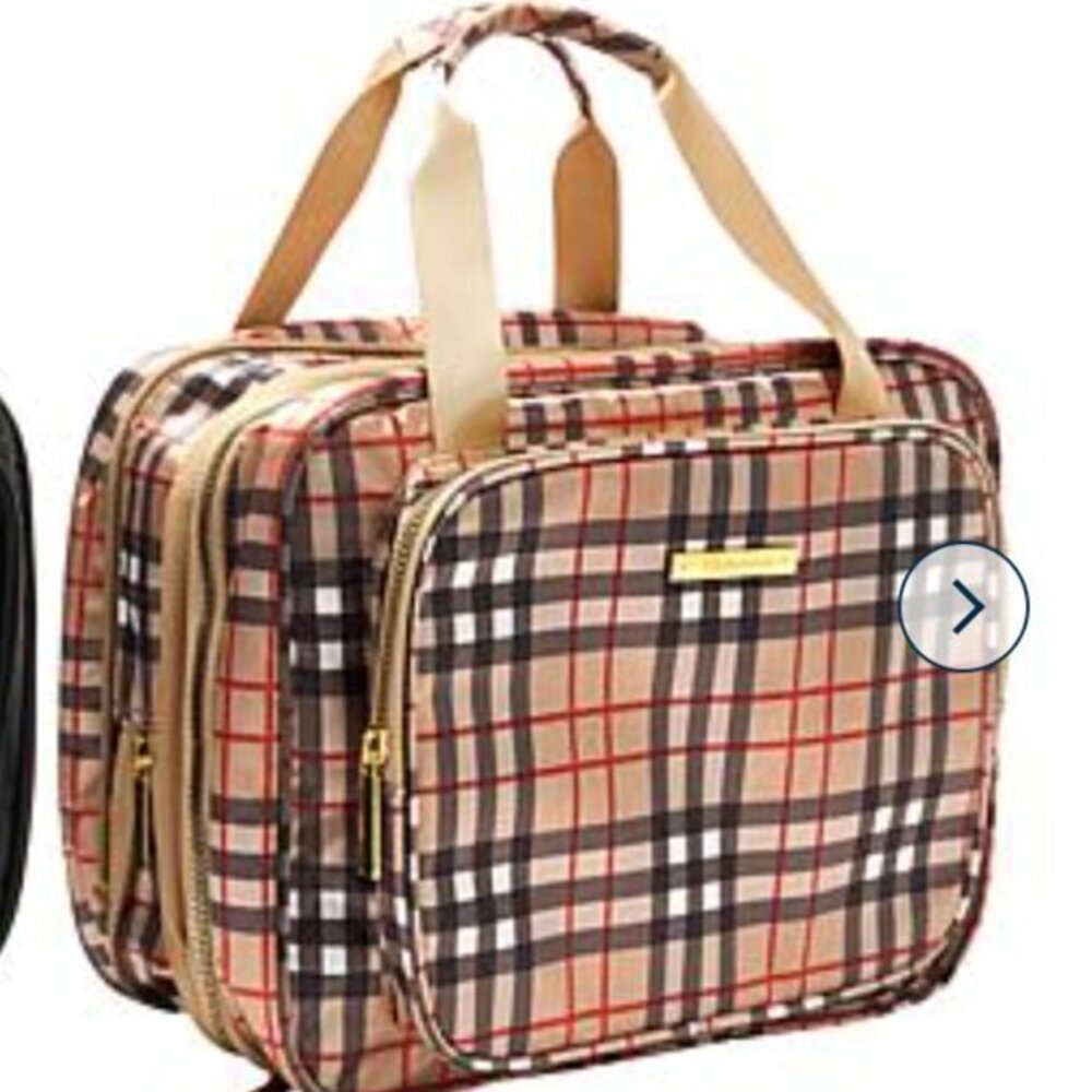 Joy Clean And Chic Expandable Toiletry Case CLASSIC PLAID  NWT